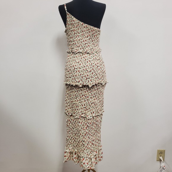 Pretty Garden Womens Smocked Floral Cottagecore Midi Dress Size M Whimsical - Picture 3 of 10